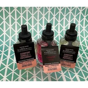 3 BATH & BODY WORKS COMFORT VANILLA PATCHOULI & Cinnamon Stick Refill 0.8 OZ